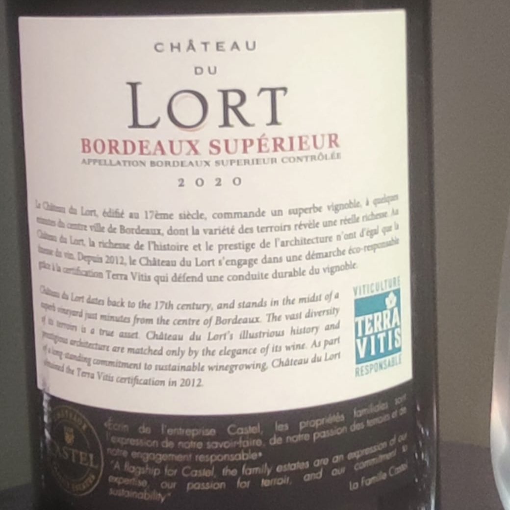 Château du Lort - Bordeaux supérieur - 2020