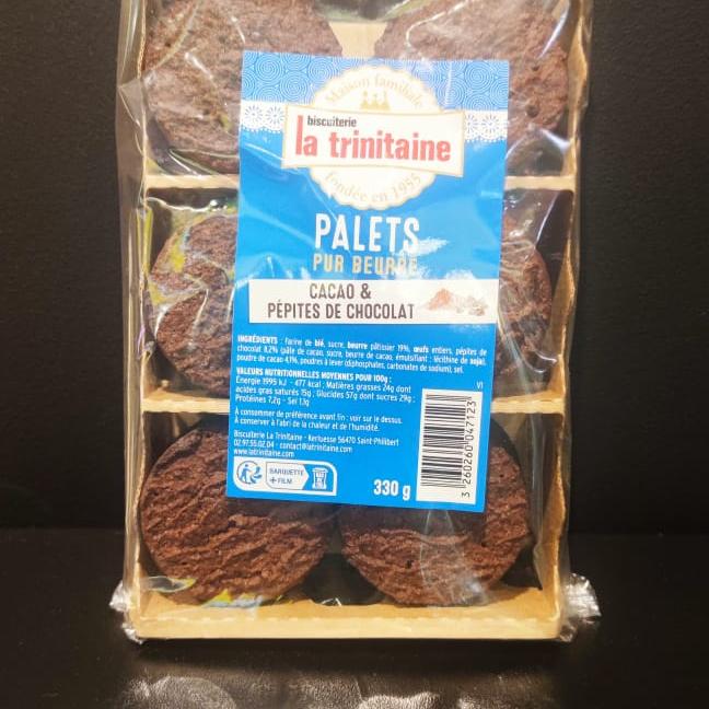 Palets pur beurre cacao et pépites de chocolat